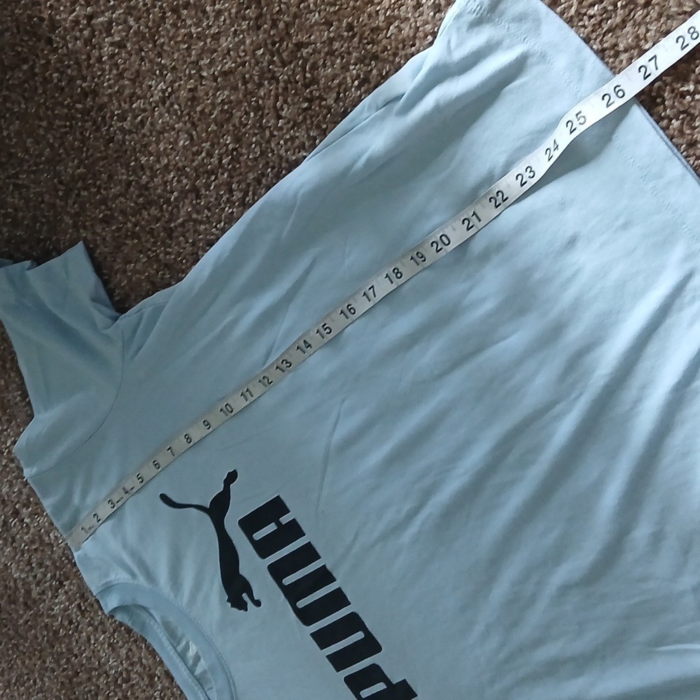 PUMA mens baby blue logo tee shirt size medium - Picture 6 of 11